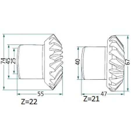 Set pinioane conice 64704003